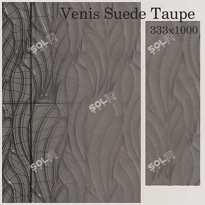 Venis Suede Taupe Matt Tile 3D model image 1