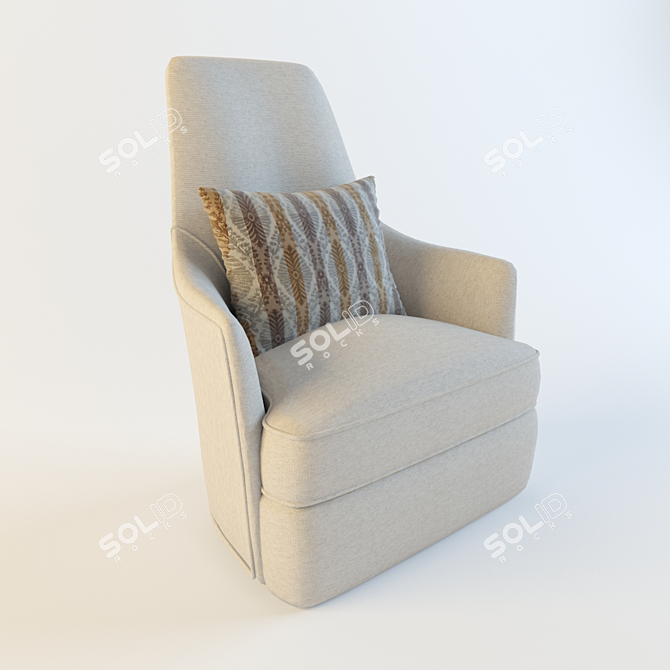 Cozy Pillow Armchair 3D model image 1