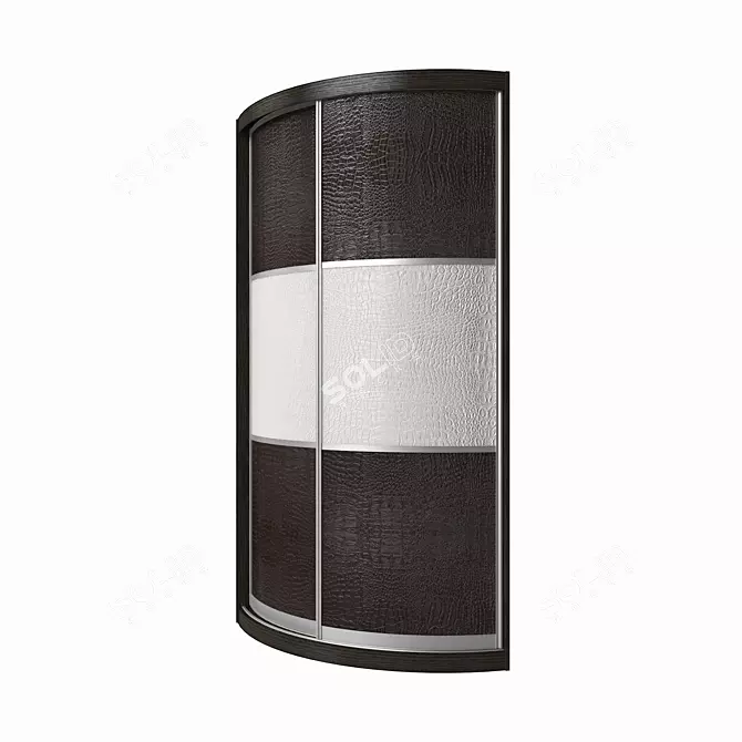 Modern Curved Wardrobe Convex 3D model image 1