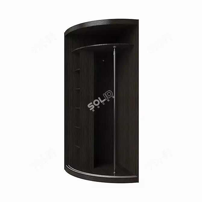 Modern Curved Wardrobe Convex 3D model image 2