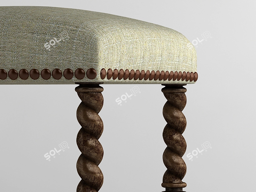 Elegant Twist Stools: European Barley & Casablanca 3D model image 3