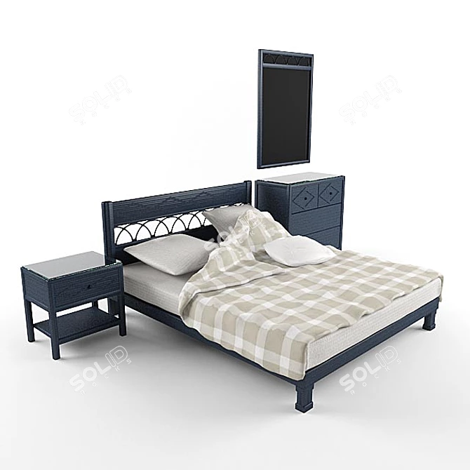 Elegant Woven Mova Bedroom 3D model image 2