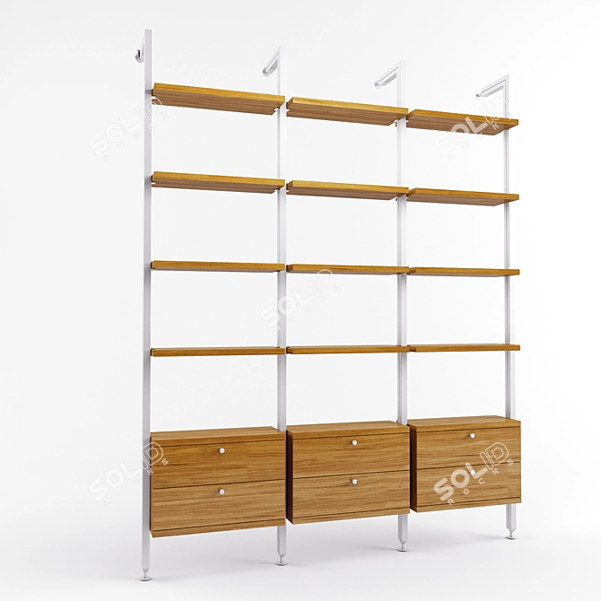 Versatile Shelving Unit: 2300H x 1825W x 400D 3D model image 1