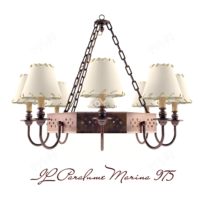 Bronze Paralume Marina Pendant 3D model image 1