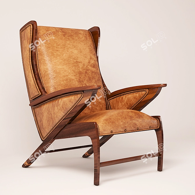 Sleek Boomerang Armchair: Hancock & Moore 3D model image 1