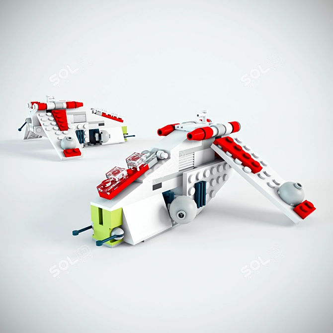 Star Wars LEGO Mini Gunship & Shuttle 3D model image 2