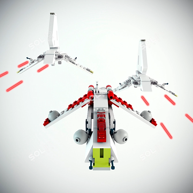 Star Wars LEGO Mini Gunship & Shuttle 3D model image 3