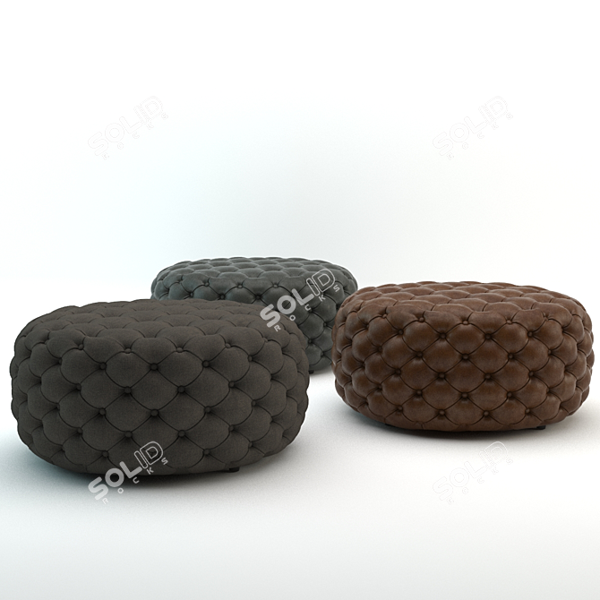 Modern Tufted Ottoman: Markus 3D model image 1