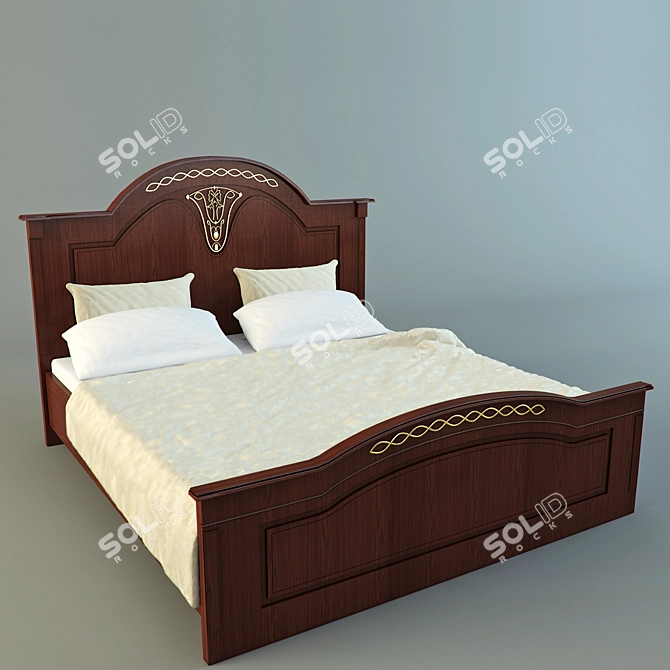 Elegance Bed - Timeless Classic 3D model image 1