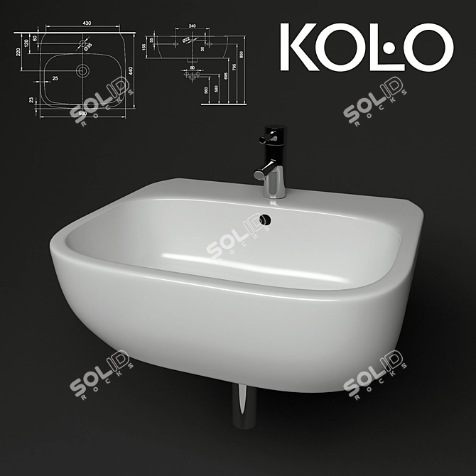 Kolo Style Washbasin 3D model image 1