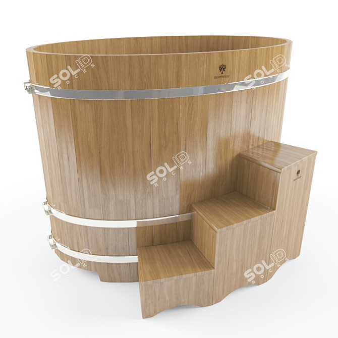 Customizable Bentwood Oval Baptistry 3D model image 1