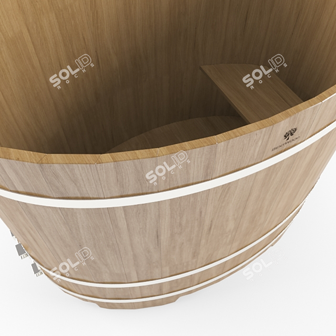 Customizable Bentwood Oval Baptistry 3D model image 2