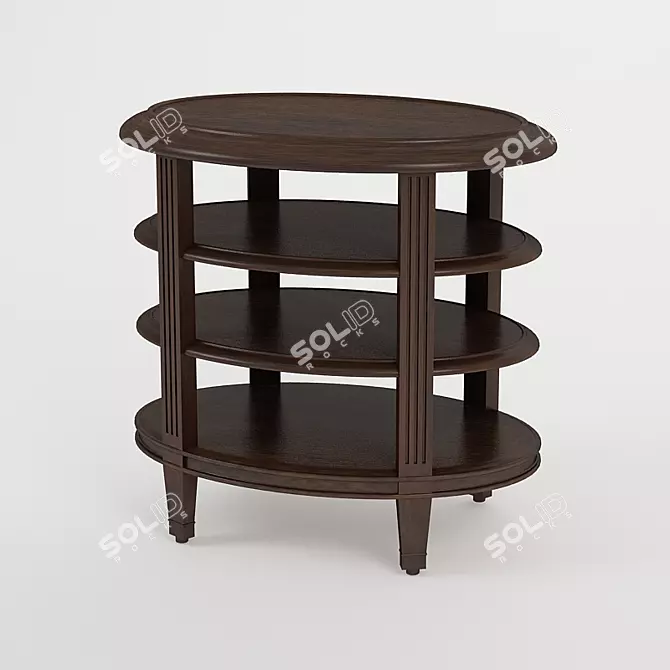 Elegant Louis XVI Baker Book Table 3D model image 1