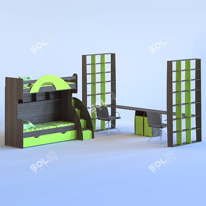 Multi-Purpose Bedroom Set 3D model image 1