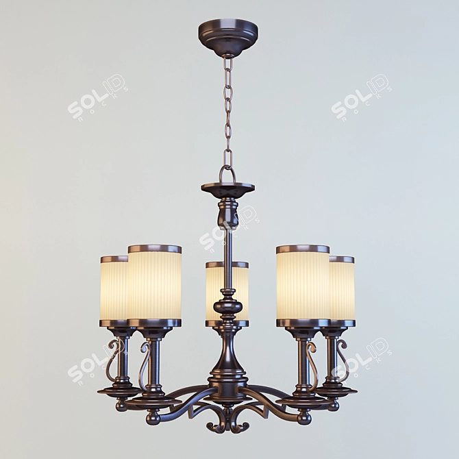 Elegant York Factory Chandelier 3D model image 1