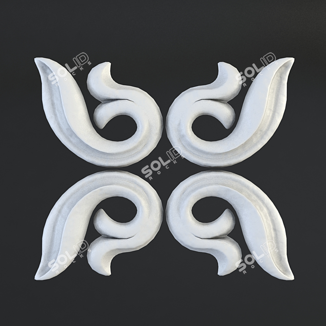 Elegant Stucco Design 3D model image 1