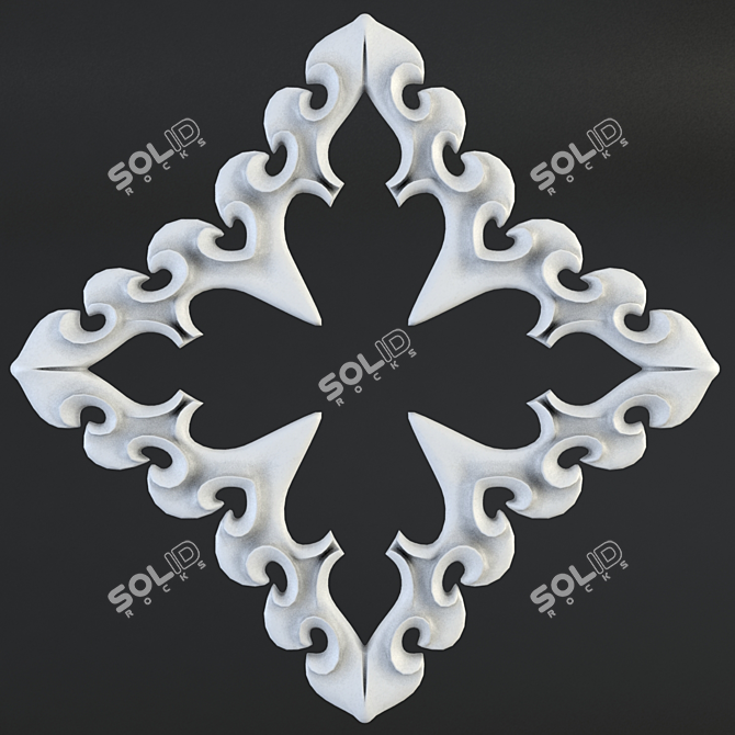 Elegant Stucco Decor Tiles 3D model image 1