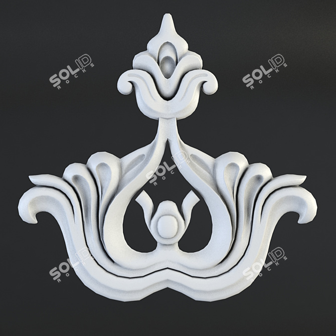 Elegant Stucco Decor- 630x600x35mm 3D model image 1