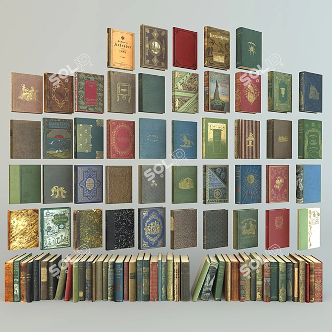 Vintage Book Collection 3D model image 2