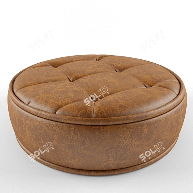 Elegant Round Ottoman 3D model image 1