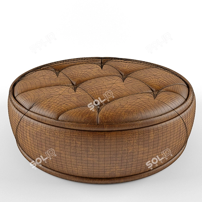 Elegant Round Ottoman 3D model image 2