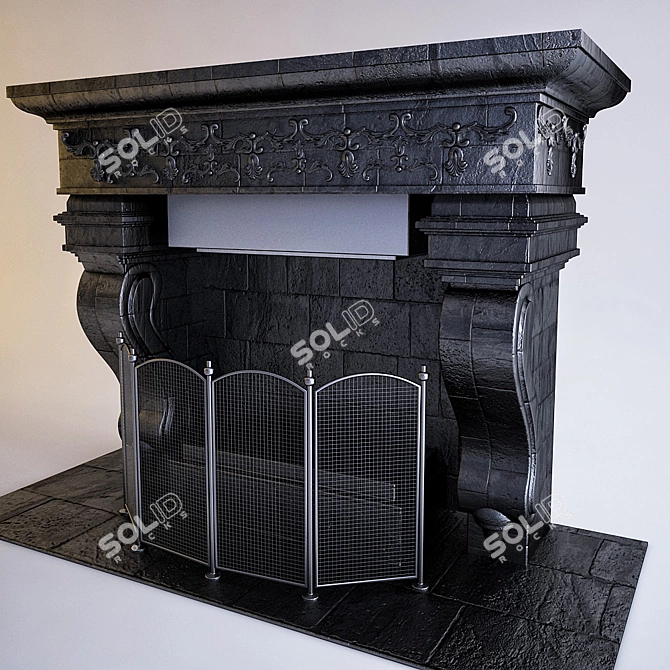 CozyFlame: Modern Electric Fireplace 3D model image 1