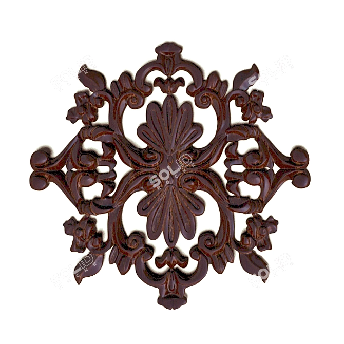 Elegant Fretwork Design 3D model image 2