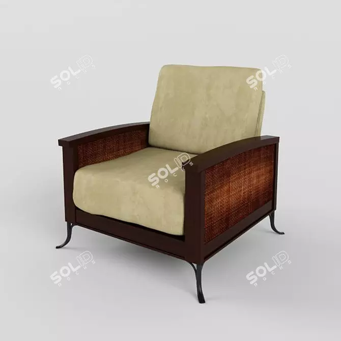 Elegant Vinotti Parigi Armchair 3D model image 1