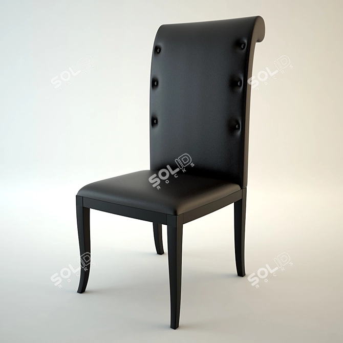 Modern Leather Chair with Studs 3D model image 1