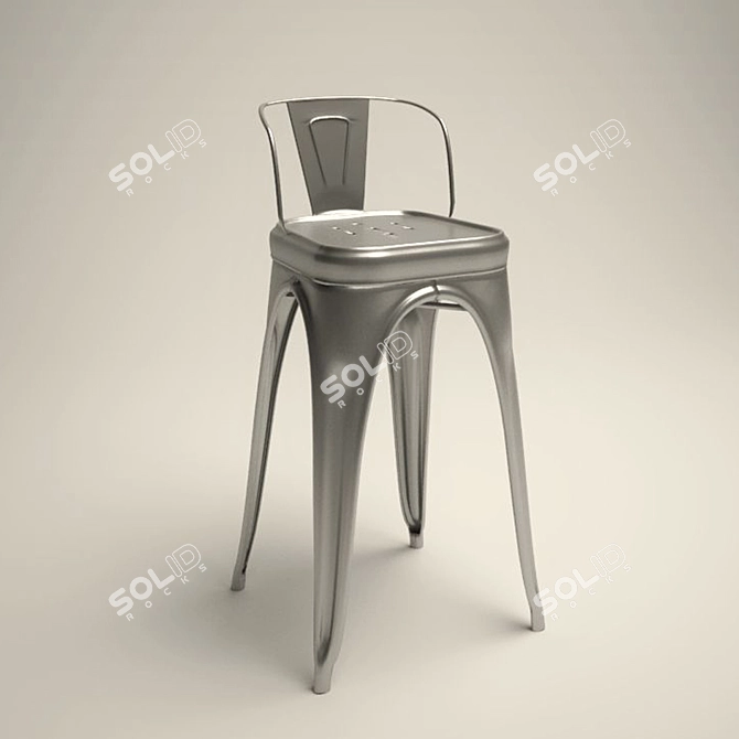 Industrial Steel-Style Bar Chair 3D model image 1