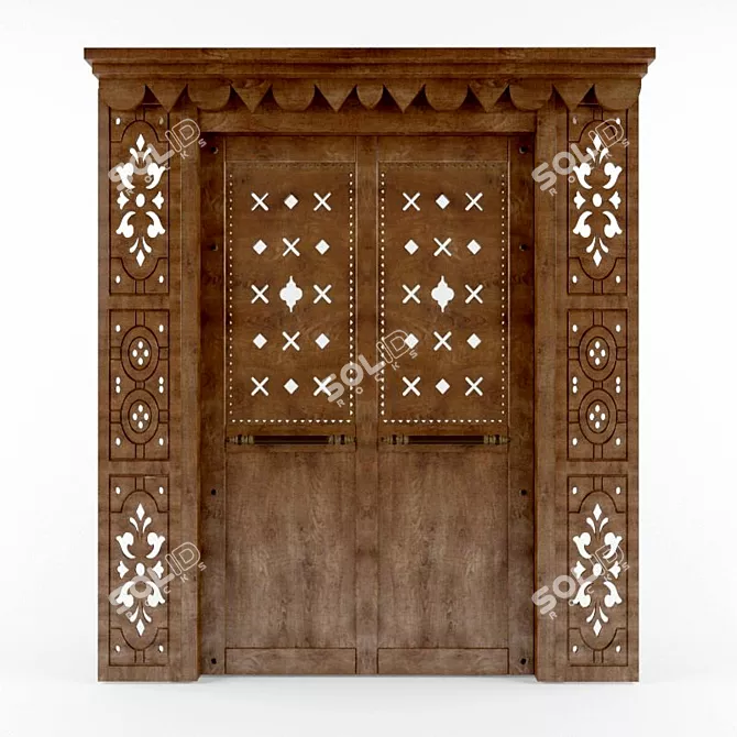 Elegant Georgian Door: Timeless Beauty 3D model image 1