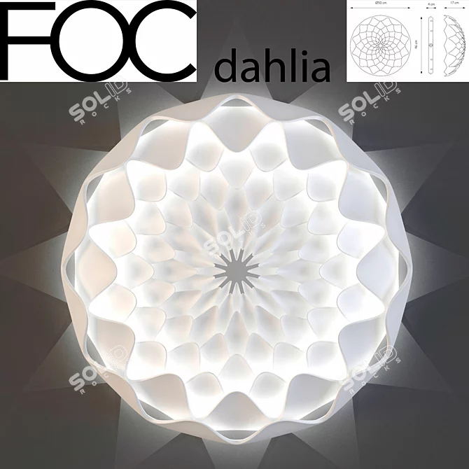 Versatile Ceiling and Wall Mountable FOC Dahlia 3D model image 1