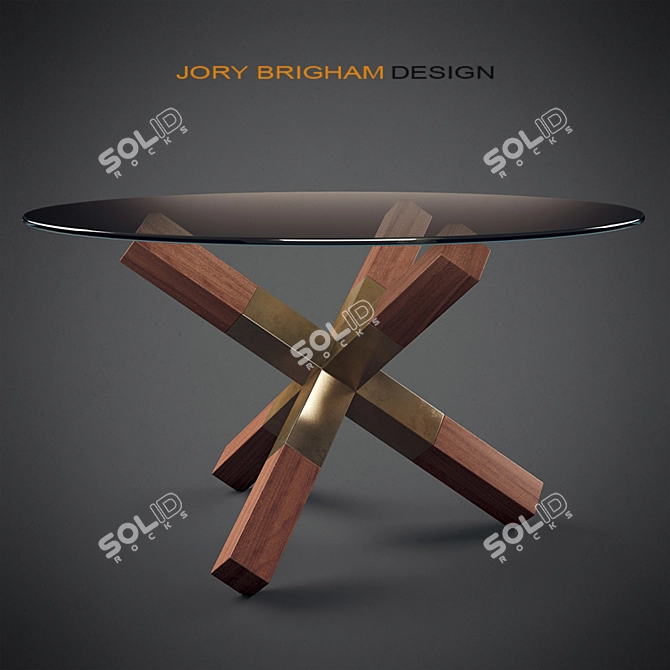 Modern Rustic Wood Table: Jax 3D model image 1