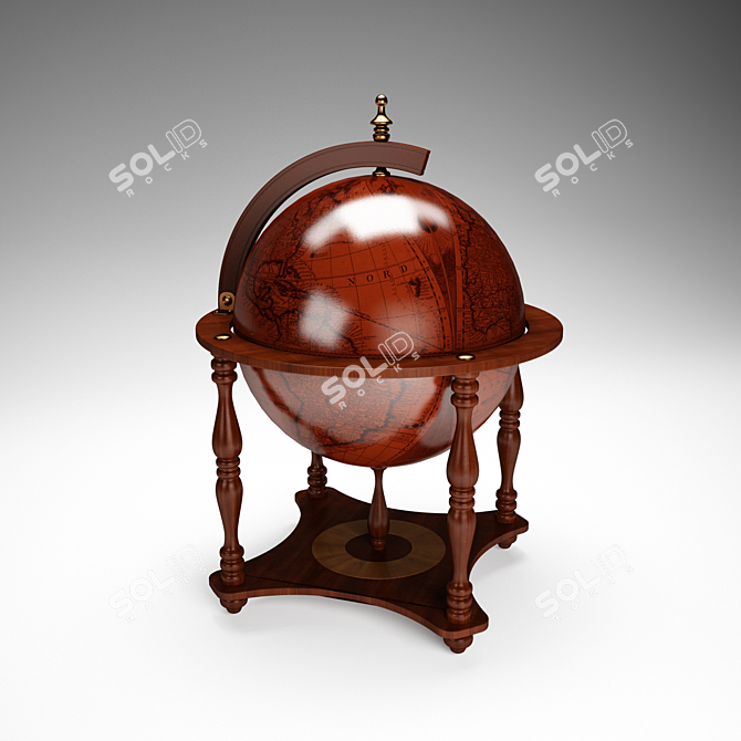 Vintage Globe Decor: Timeless Interior Accent 3D model image 1