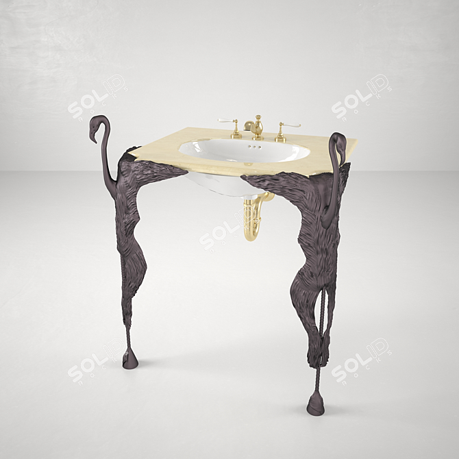 Kohler Uccello Elegant Console Table 3D model image 1