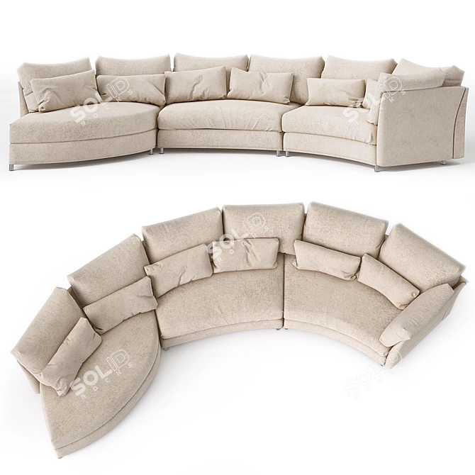 Elegant German Sofa - Bruhl 3D model image 1