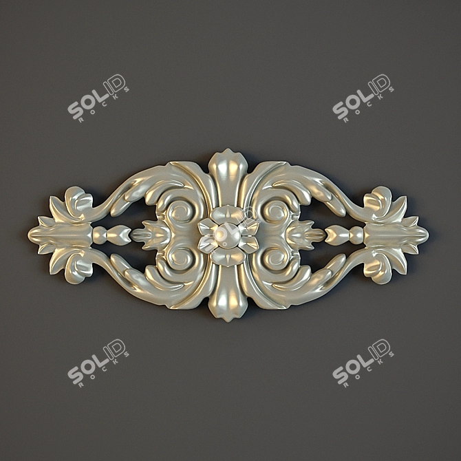 Elegant Stucco Decor Element  3D model image 1