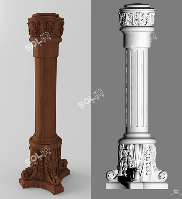 Elegant Column H1200 3D model image 1