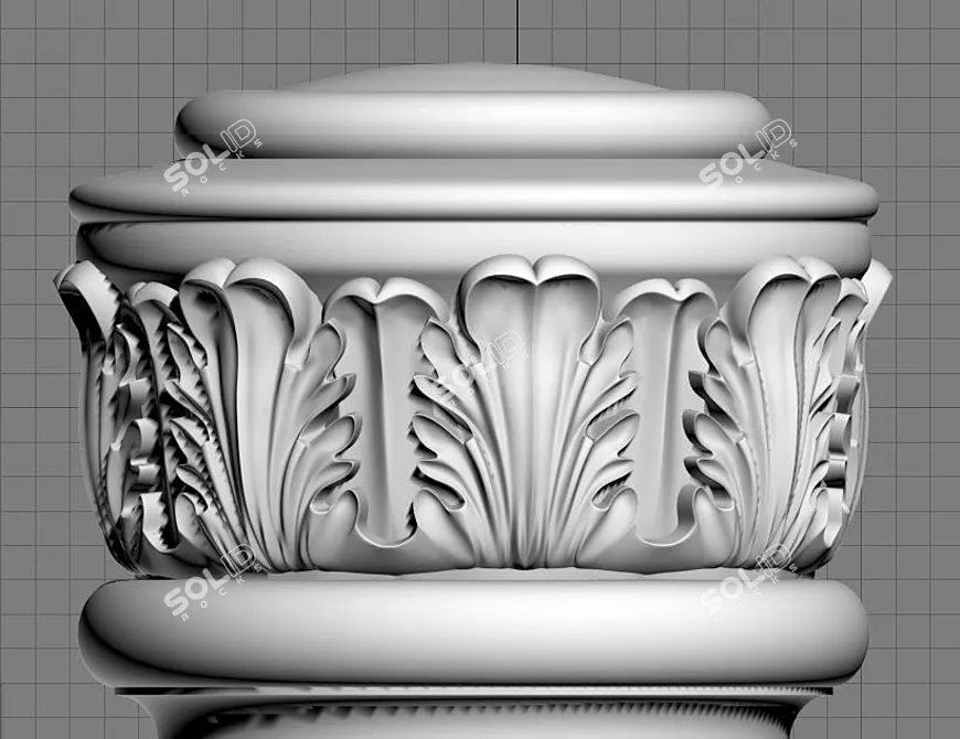 Elegant Column H1200 3D model image 2