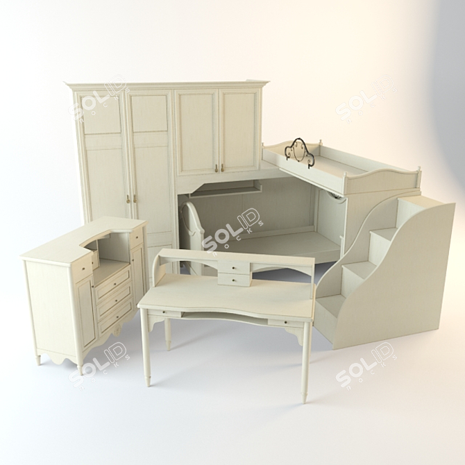 Spar Diletta: Elegant and Functional Camerette for Your Home 3D model image 1