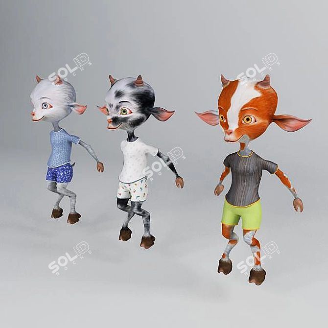 Title: Playful Goats for Fun 3D model image 1