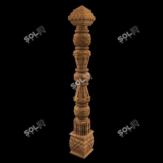 Translated description: Carved pillar in Old Russian style.

Russian-style Carved Pillar 3D model image 1