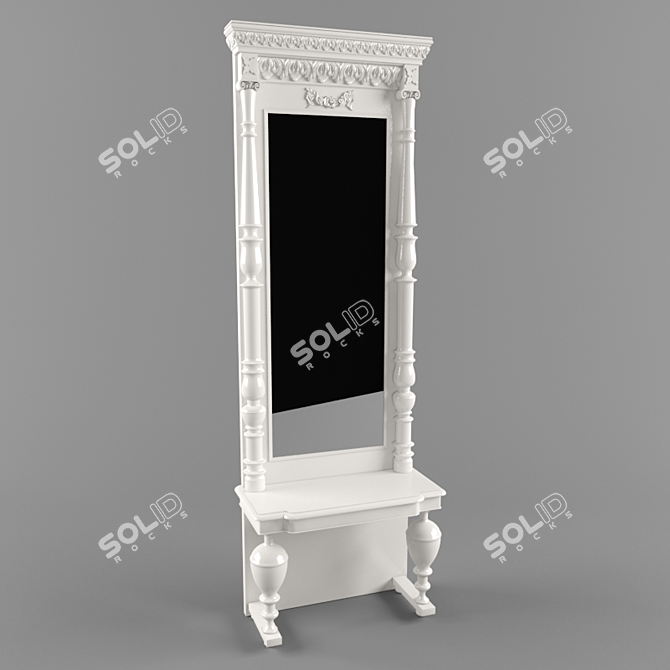 Classic Carved Mirror: Elegant Décor 3D model image 1