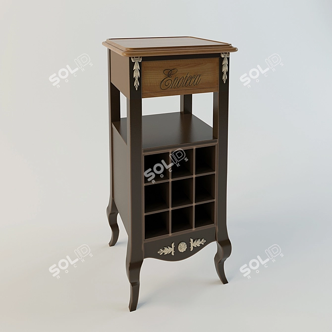 Elegant Wine Storage Solution 3D model image 1