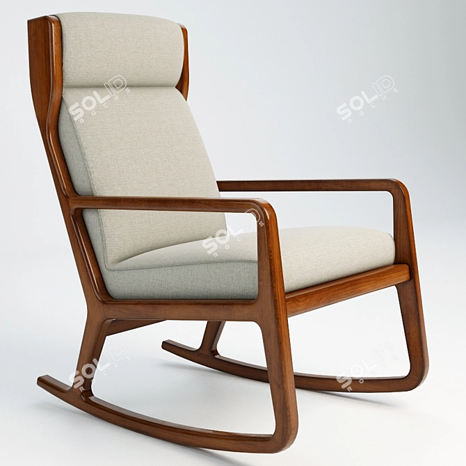 HARTWELL Rocking Chair: Comfortable, Stylish, and Elegant 3D model image 1