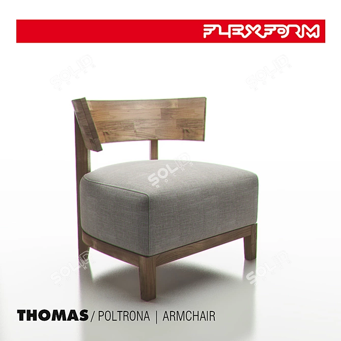 Flexform Thomas Armchair: 3dsmax & Vray Scene 3D model image 1