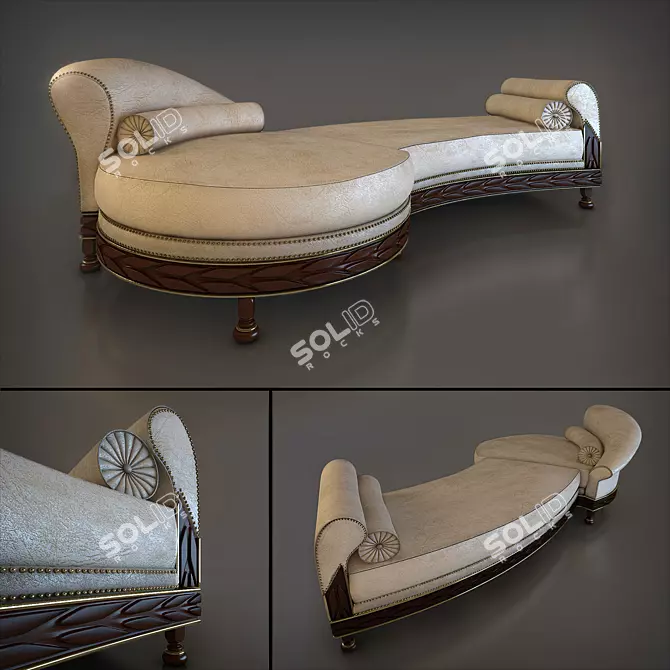 Elegant Curved Sofa 3D model image 1