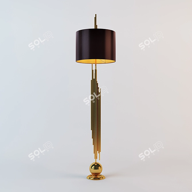 Golden Glow Z500 Luxury Floorlamp 3D model image 1