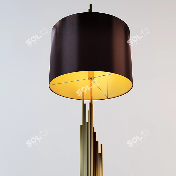 Golden Glow Z500 Luxury Floorlamp 3D model image 2