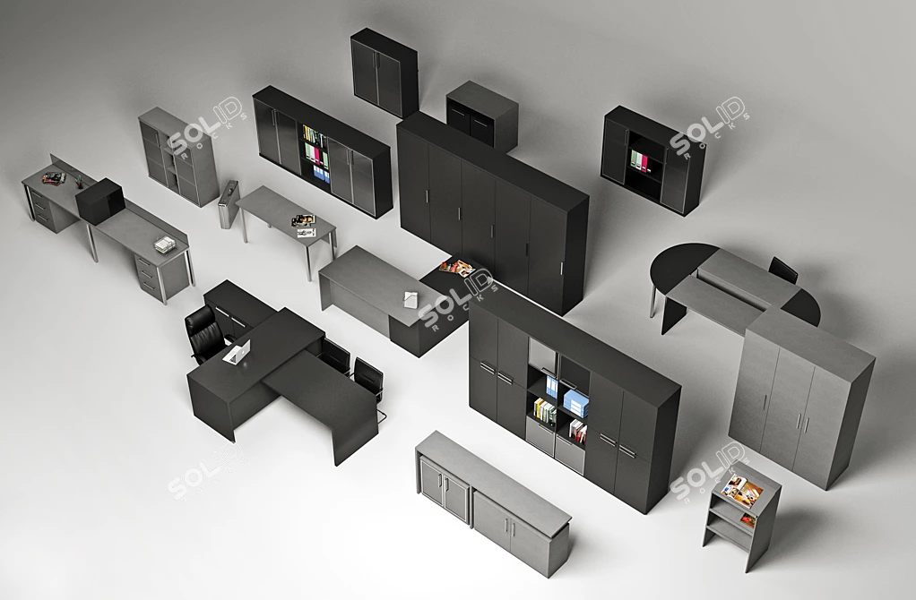 Custom-made Office Furniture Set 3D model image 2